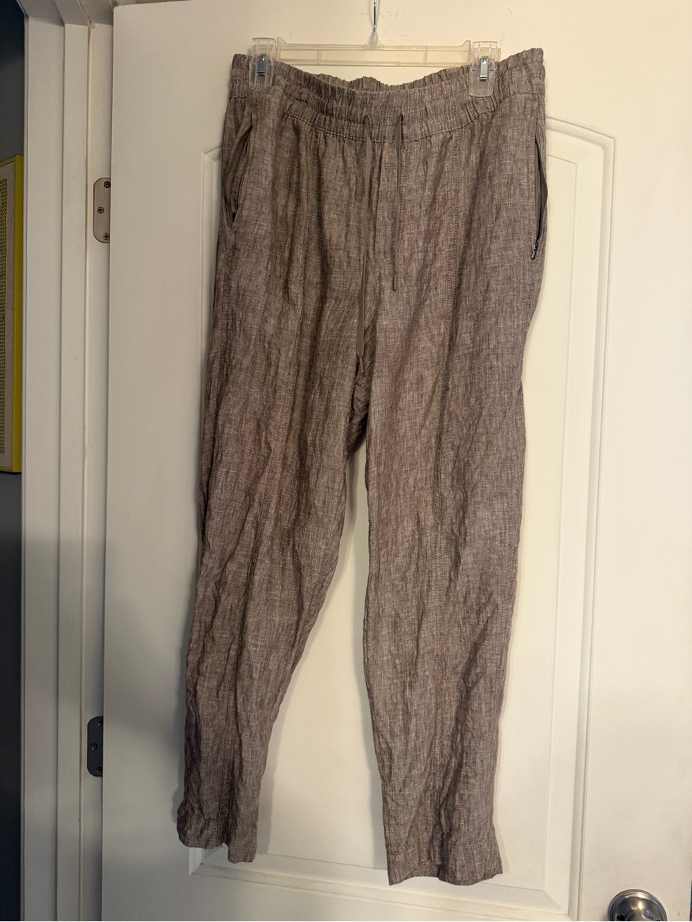 Athleta  Linen Drawstring Pants - Taupe